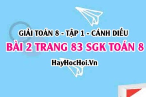 Giải bài 2 trang 83 Toán 8 Tập 1 SGK Cánh Diều